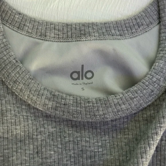 Alo Yoga Gray Ribbed Bra - Picture 3 of 4